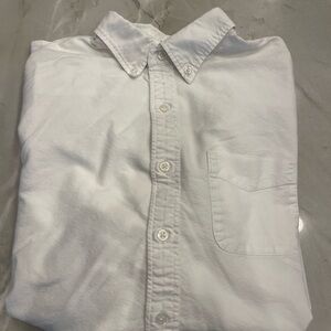 Mens J.CREW Button-up Oxford Shirt, White, MT, Medium Tall
